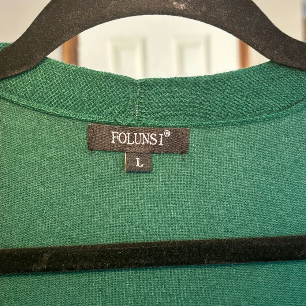 Green Open Front Cardigan - Picture 3 of 3